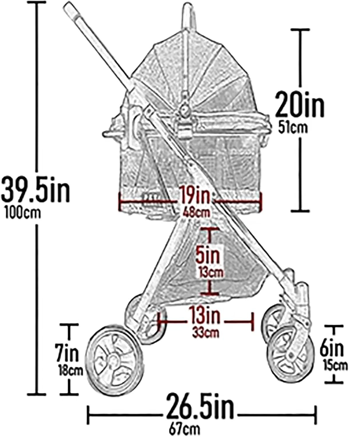 3-In-1 Travel System, View 360 Stroller Converts to Carrier and Booster Seat with Easy Click N Go Technology, for Small Dogs & Cats, Cloud Grey